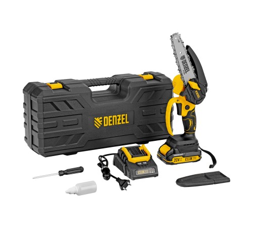 Цепная мини-пила аккумуляторная бесщет., CCS-150, шина 150 мм, Li-Ion, 20 В Denzel