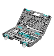 Набор инструментов 1/2", 1/4", CrV, 12 гранные головки, пластиковый кейс, 82 предмета Stels