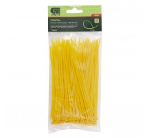 Хомуты, 150 x 2.5 мм, пластиковые, желтые, 100 шт Сибртех
