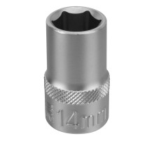 Головка торцевая, 14 мм, шестигранная, CrV, под квадрат 1/2 Stels