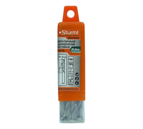 Сверло по металлу Sturm! 1055-04-4S8-SS10 Сверло по металлу Sturm! 1055-04-4S8-SS10