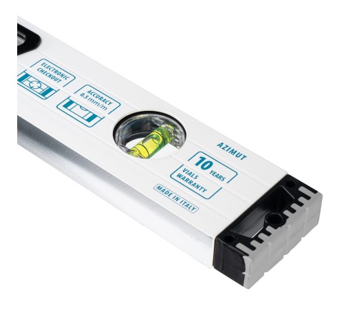 Уровень алюминиевый, 800 мм, усиленный, рукоятки, фрезерованный, 3 глазка, магнитный Gross