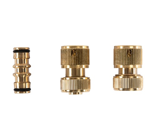 Набор для подключения шланга 1/2, переходник, 2 соединителя, аквастоп, латунный Palisad Набор для подключения шланга 1/2, переходник, 2 соединителя, аквастоп, латунный Palisad