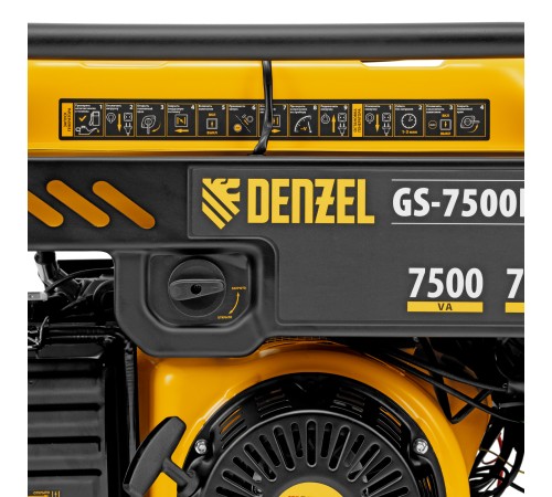 Генератор инверторный GS-7500iFEA, 7,5 кВт, 230 В, открытый корпус, электростартер, ATS DENZEL