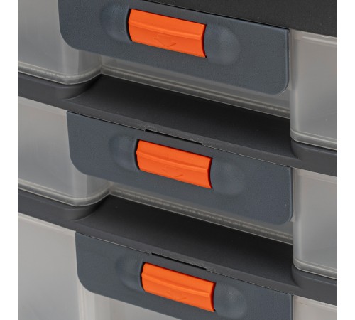 Органайзер для хранения с выдвижными лотками 310х150х260мм, 4 секции, пластик Stels