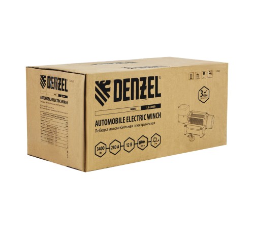 Лебедка автомобильная электрическая LB-3000.3.6 т, 3.4 кВт, 12 В Denzel