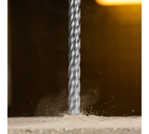 Бур по бетону, цельная крестовая пластина, 12x315 мм, SDS PLUS Denzel