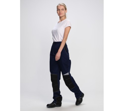 Костюм женский Формула-1 (тк.Смесовая,240) брюки, т.синий/васильковый/черный