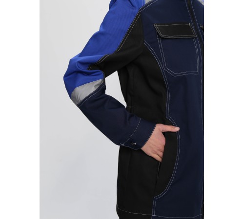 Костюм женский Формула-1 (тк.Смесовая,240) брюки, т.синий/васильковый/черный