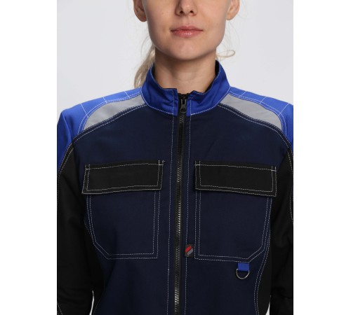 Костюм женский Формула-1 (тк.Смесовая,240) брюки, т.синий/васильковый/черный