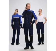 Костюм женский Формула-1 (тк.Смесовая,240) брюки, т.синий/васильковый/черный