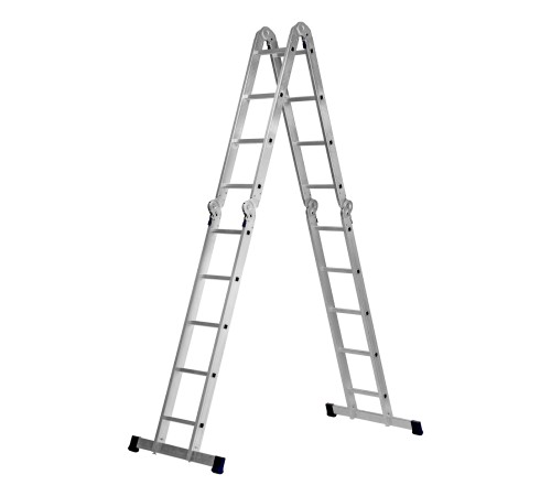 Лестница шарнирная алюминиевая, 2 х 4 + 2 х 5, Сибртех