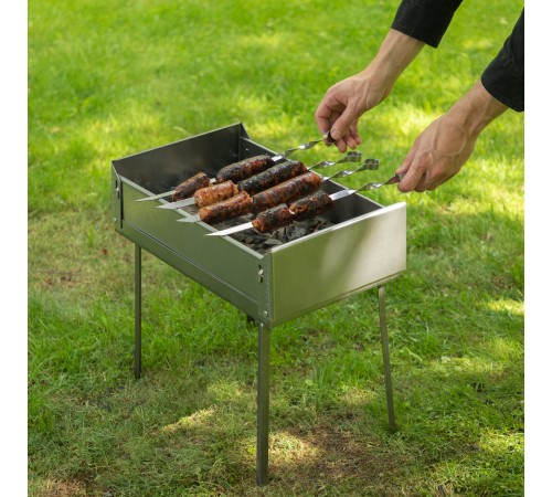Мангал-дипломат в сумке 410 x 280 x 125, 1.5 мм, 6 шампуров в комплекте, Camping Palisad Мангал-дипломат в сумке 410 x 280 x 125, 1.5 мм, 6 шампуров в комплекте, Camping Palisad