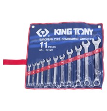 Набор комбинированных ключей, 8-24 мм, 11 предметов KING TONY 1211MR Набор комбинированных ключей, 8-24 мм, 11 предметов KING TONY 1211MR