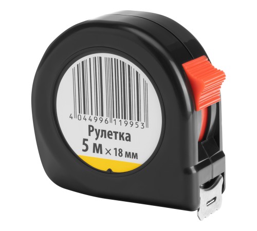 Рулетка строительная 5 м х 18 мм, пластиковый корпус