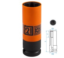 Головка для секретных болтов Hyundai, KIA ударная 1/2", 21 мм KING TONY 9BW4502