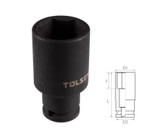 Головка торцевая ударная глубокая шестигранная 1/2", 30 мм TOLSEN TT18280 Головка торцевая ударная глубокая шестигранная 1/2", 30 мм TOLSEN TT18280