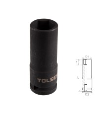 Головка торцевая ударная глубокая шестигранная 1/2", 18 мм TOLSEN TT18268