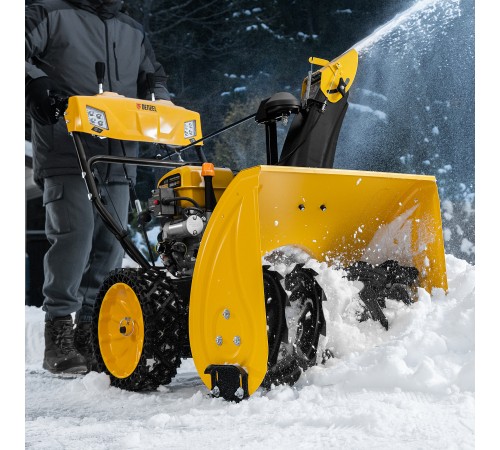 Бензиновая снегоуборочная машина SBM 610S PRO, 212 cc, электростартер, фара, обогрев Denzel Бензиновая снегоуборочная машина SBM 610S PRO, 212 cc, электростартер, фара, обогрев Denzel
