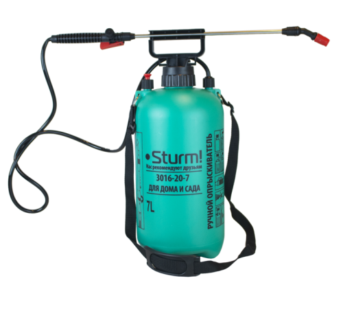 Опрыскиватель 7л с ручным насосом и шлангом Sturm!