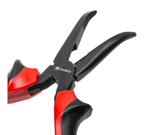 Длинногубцы изогнутые Black Nickel, 160 мм, двухкомпонентные рукоятки Matrix