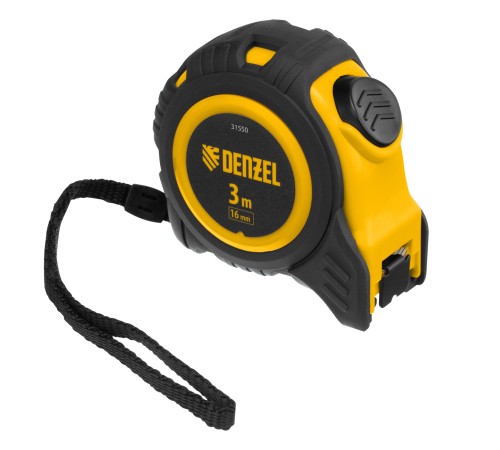 Рулетка 3м х 16мм, обрезиненный корпус, автоматическая фиксация Denzel Рулетка 3м х 16мм, обрезиненный корпус, автоматическая фиксация Denzel