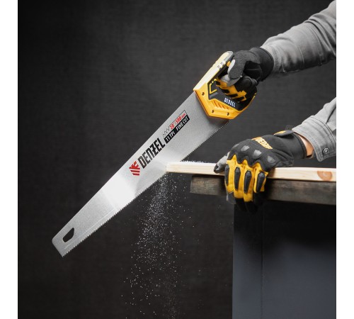 Ножовка по дереву, 500 мм, 11 TPI, зуб 3D, двухкомпонентная рукоятка Denzel