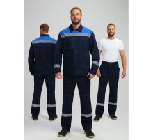 Костюм Лигор-1 СОП (тк.Саржа,250) брюки, т.синий/васильковый
