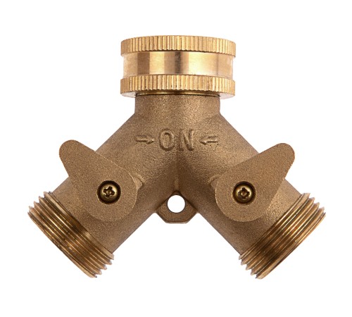Разветвитель двухканальный, регулируемый, внешняя и внутренняя резьба 3/4, латунный Palisad