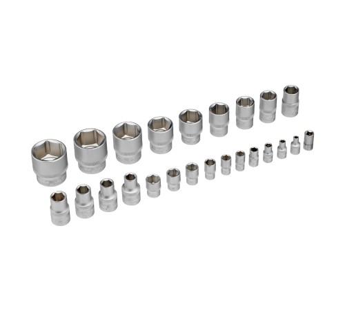 Набор инструментов, 1/2, 1/4, CrV, пластиковый кейс, 76 предметов Stels