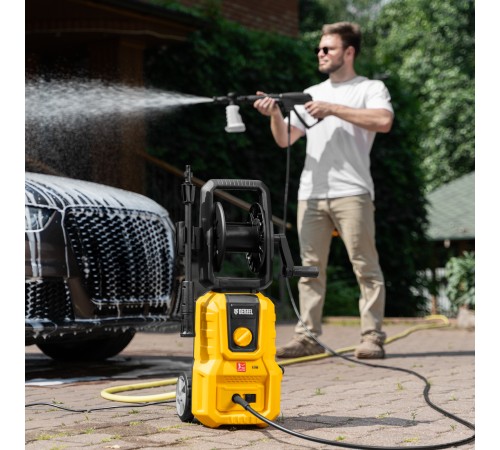 Моечная машина высокого давления R-170D, 1800 Вт, 170 бар, 380 л/ч, с барабаном// Denzel