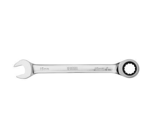 Ключ комбинированный, с трещеткой, 15 мм Denzel