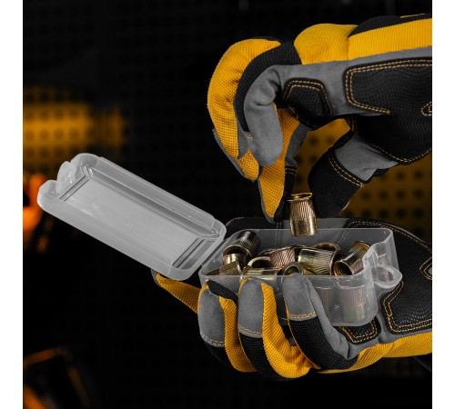 Заклепки резьбовые, стальные, оцинкованные, М12, пластиковый кейс, 25 шт. Denzel