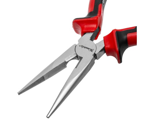 Длинногубцы прямые Nickel, 180 мм, никелированные, двухкомпонентные рукоятки Matrix