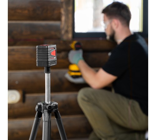 Лазерный уровень QBC RED Basic SET, 10 м, красный луч, батарейки, резьба 1/4" MTX