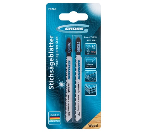 Полотна для электролобзика  по дереву, 2 шт, ( 3101-T101B ) Gross