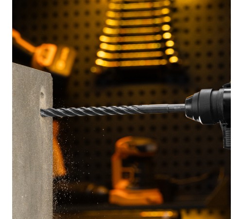 Бур по бетону, цельная крестовая пластина, 12x265 мм, SDS PLUS Denzel