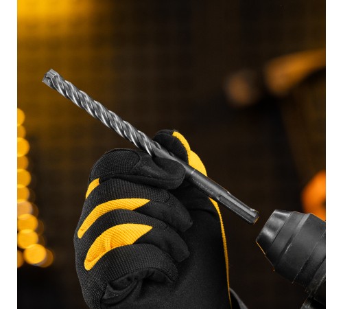 Бур по бетону, цельная крестовая пластина, 10x165 мм, SDS PLUS Denzel