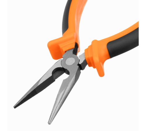 Длинногубцы прямые Comfort, 180 мм, шлифованные, двухкомпонентные рукоятки Sparta