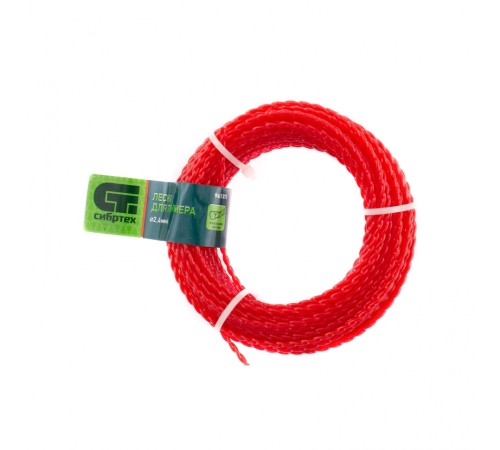 Леска для триммера овальная витая, 2.4 мм х 15 м, Сибртех