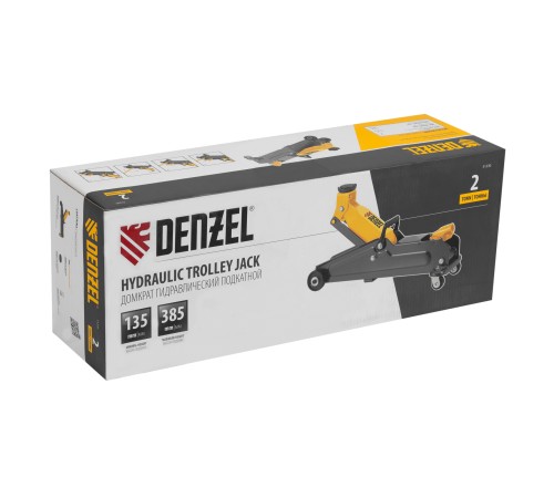 Домкрат гидравлический подкатной, 2 т, 135-385 мм Denzel