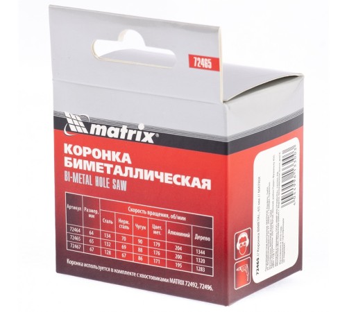 Коронка Bimetal 65 мм Matrix
