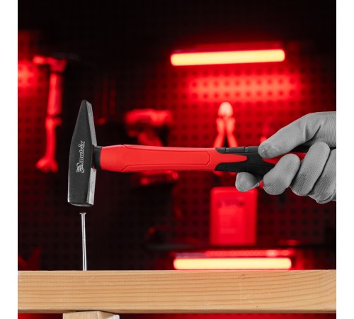 Молоток слесарный optimal, 400 г, фибергласовая обрезиненная рукоятка, квадратный боек Matrix