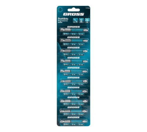 Бита PH2х70мм, сталь S2, кругл., отрывн., 10 шт. Gross