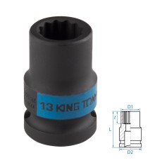 Головка торцевая ударная двенадцатигранная 1/2", 13 мм KING TONY 453013M