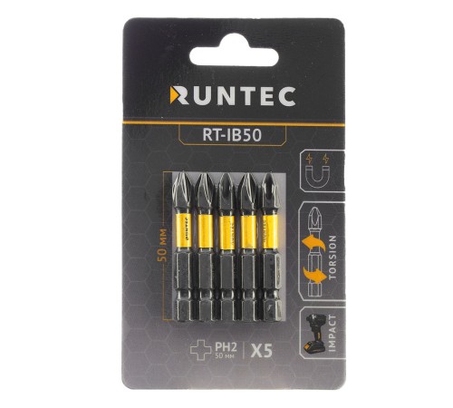 RUNTEC RT-IB50 Бита ударная RUNTEC H6.35 50мм PH2 5шт. RUNTEC RT-IB50 Бита ударная RUNTEC H6.35 50мм PH2 5шт.