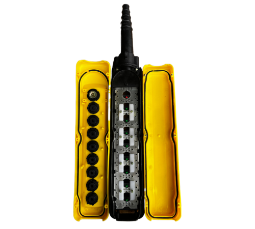 Пульт управления XAC-A8713Y для тали (8 кнопок, 1 скорость, ключ-марка, стоп, IP65, 380В) Пульт управления XAC-A8713Y для тали (8 кнопок, 1 скорость, ключ-марка, стоп, IP65, 380В)