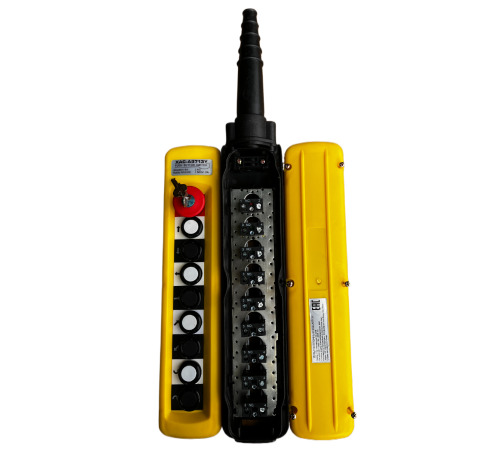 Пульт управления XAC-A8713Y для тали (8 кнопок, 1 скорость, ключ-марка, стоп, IP65, 380В) Пульт управления XAC-A8713Y для тали (8 кнопок, 1 скорость, ключ-марка, стоп, IP65, 380В)