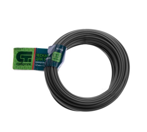 Леска для триммера круглая, армированная алюминием, 2.0 мм х 15 м, Сибртех