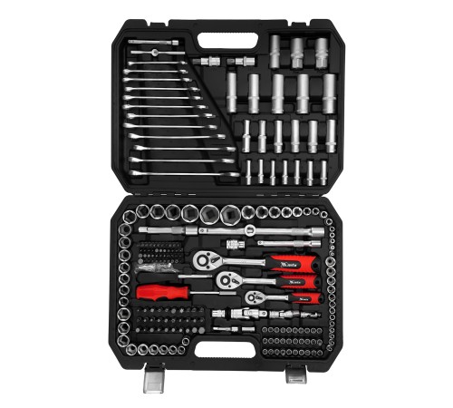 Набор инструментов, 1/2", 3/8", 1/4", пластиковый кейс 215 предметов MTX